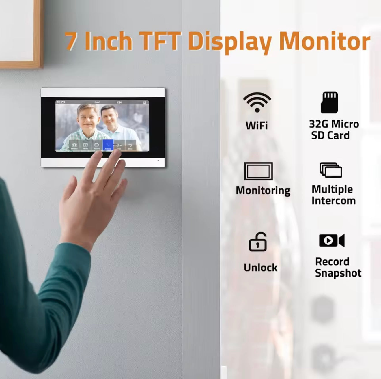 Domótica: Videoportero cableado pantalla 7”