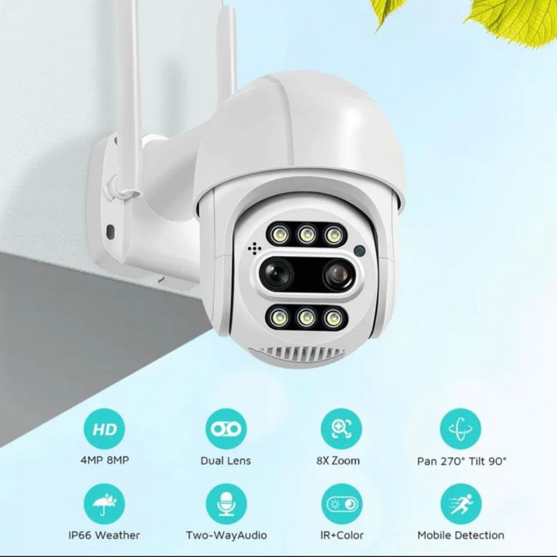 Cámara 4k 8mp doble lente zoom x8